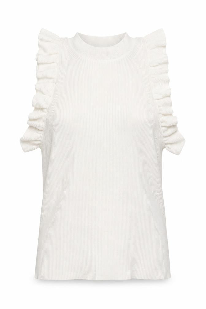 H&M Womens White Mock Neck Acrylic Vest Jumper Size M