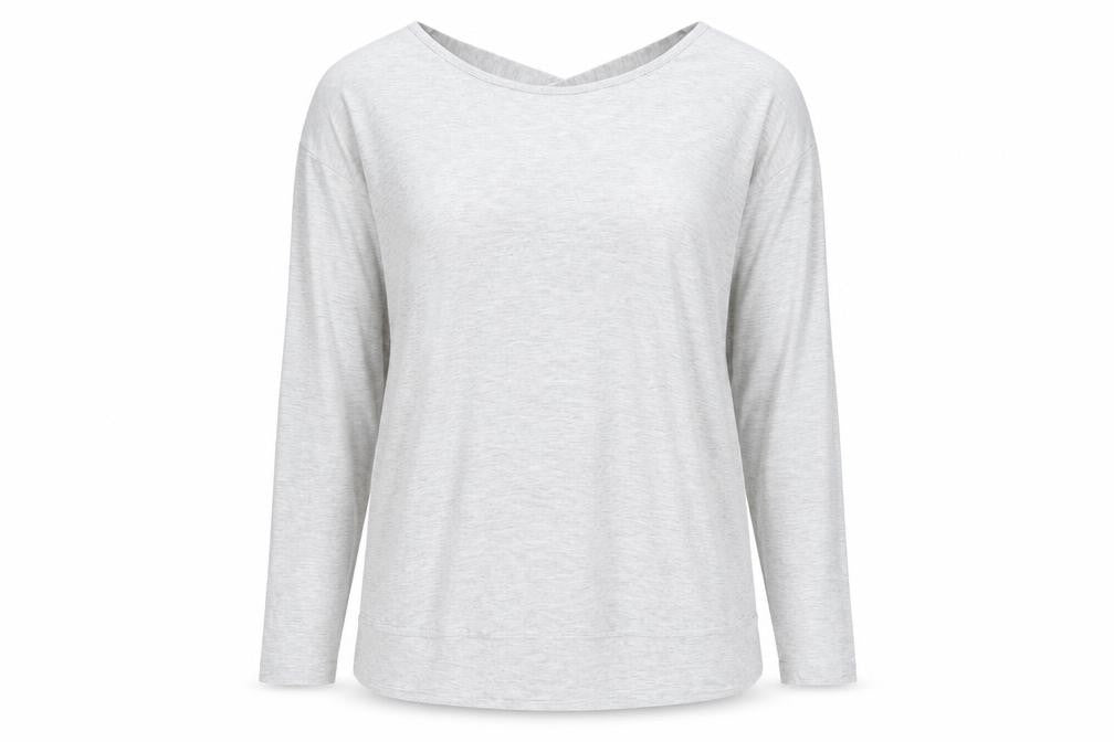 Gaiam Womens Grey Polyester Basic T-Shirt Size M Boat Neck