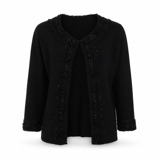 Roman Womens Black V-Neck Polyester Cardigan Jumper Size S