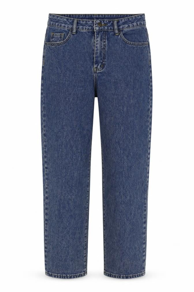 PREWOR Womens Blue Cotton Straight Jeans Size 30 in Regular Button