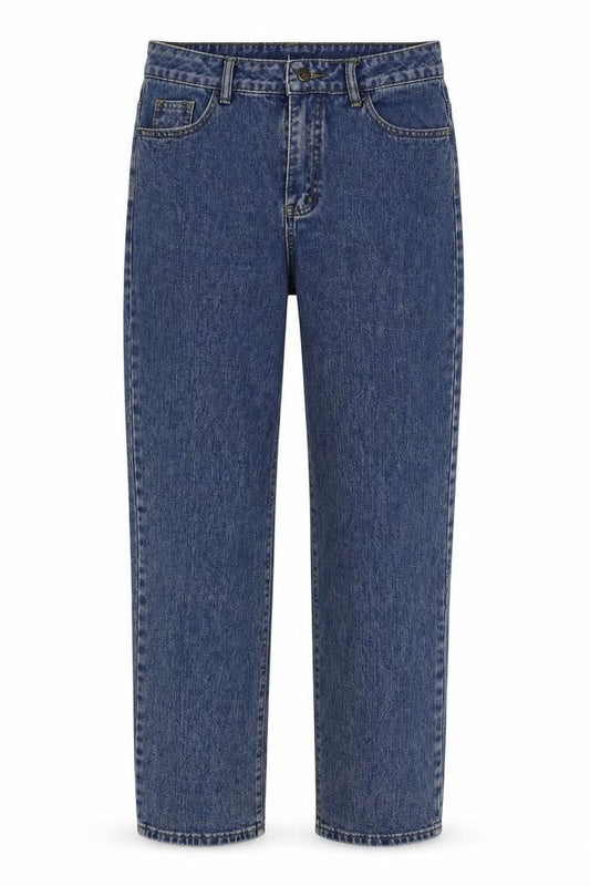 Womens Blue Cotton Straight Jeans Size 30 in Regular Button