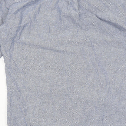Only & Sons Mens Blue Polyester Button-Up Size S Collared Button