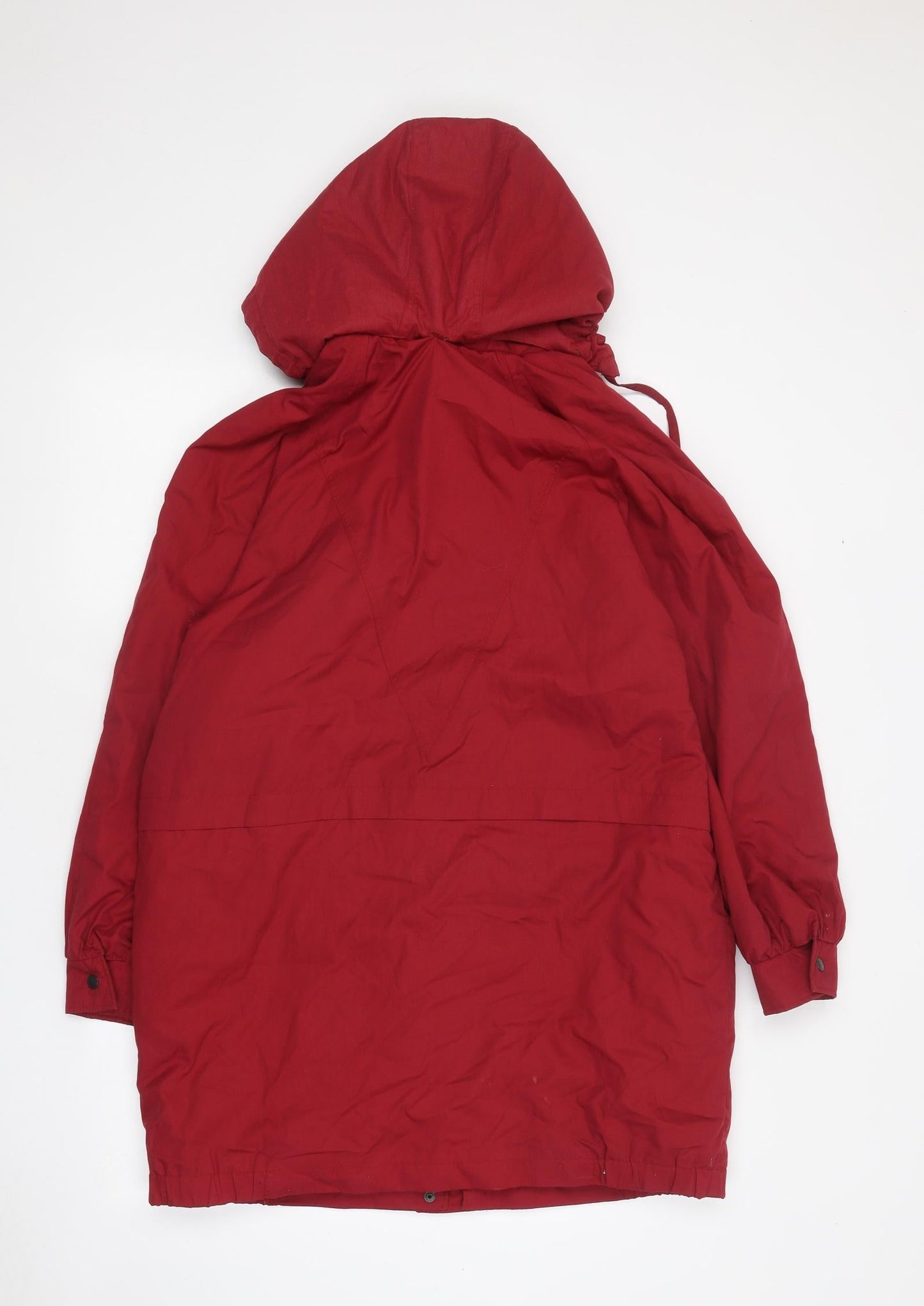 Preworn Womens Red Overcoat Coat Size 12 Zip