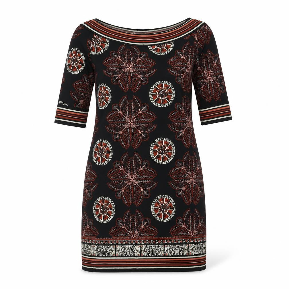 M.J.J.J Womens Multicoloured Geometric Polyester Bodycon Size S Round Neck Pullover