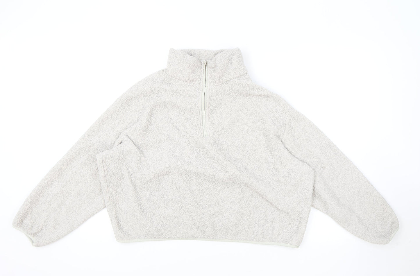 H&M Womens Grey High Neck Polyester Henley Jumper Size S