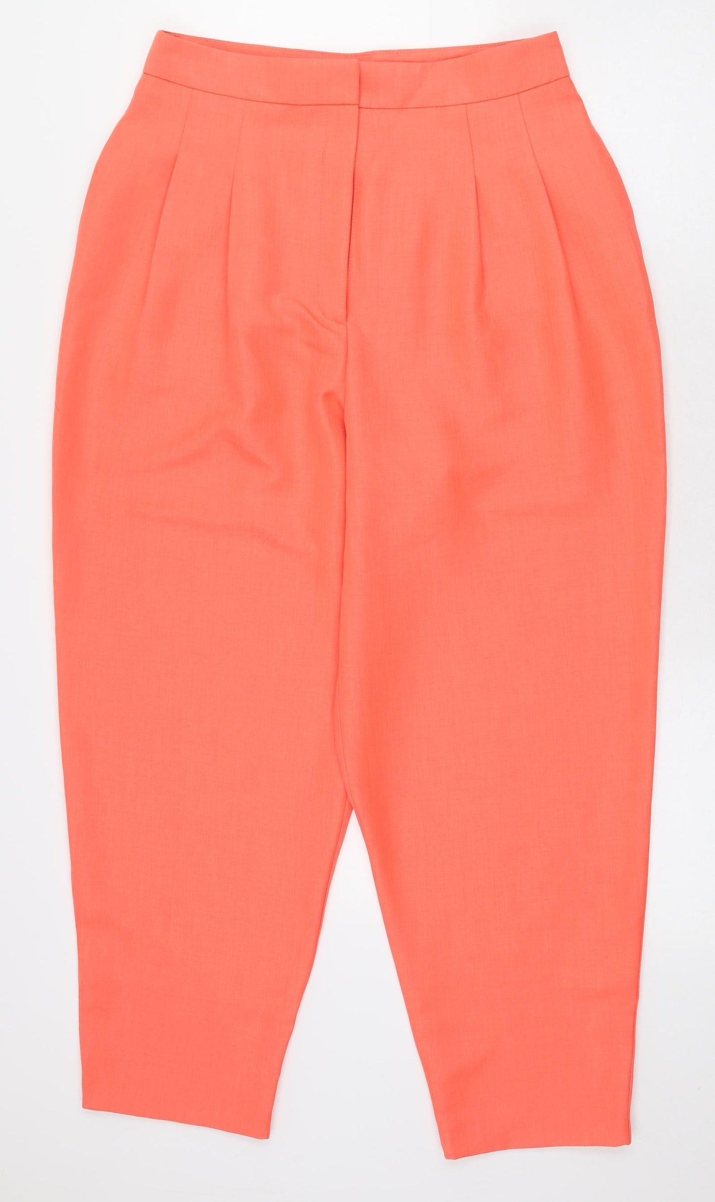 ASOS Womens Orange Polyester Trousers Size 10 L25.5 in Regular Zip