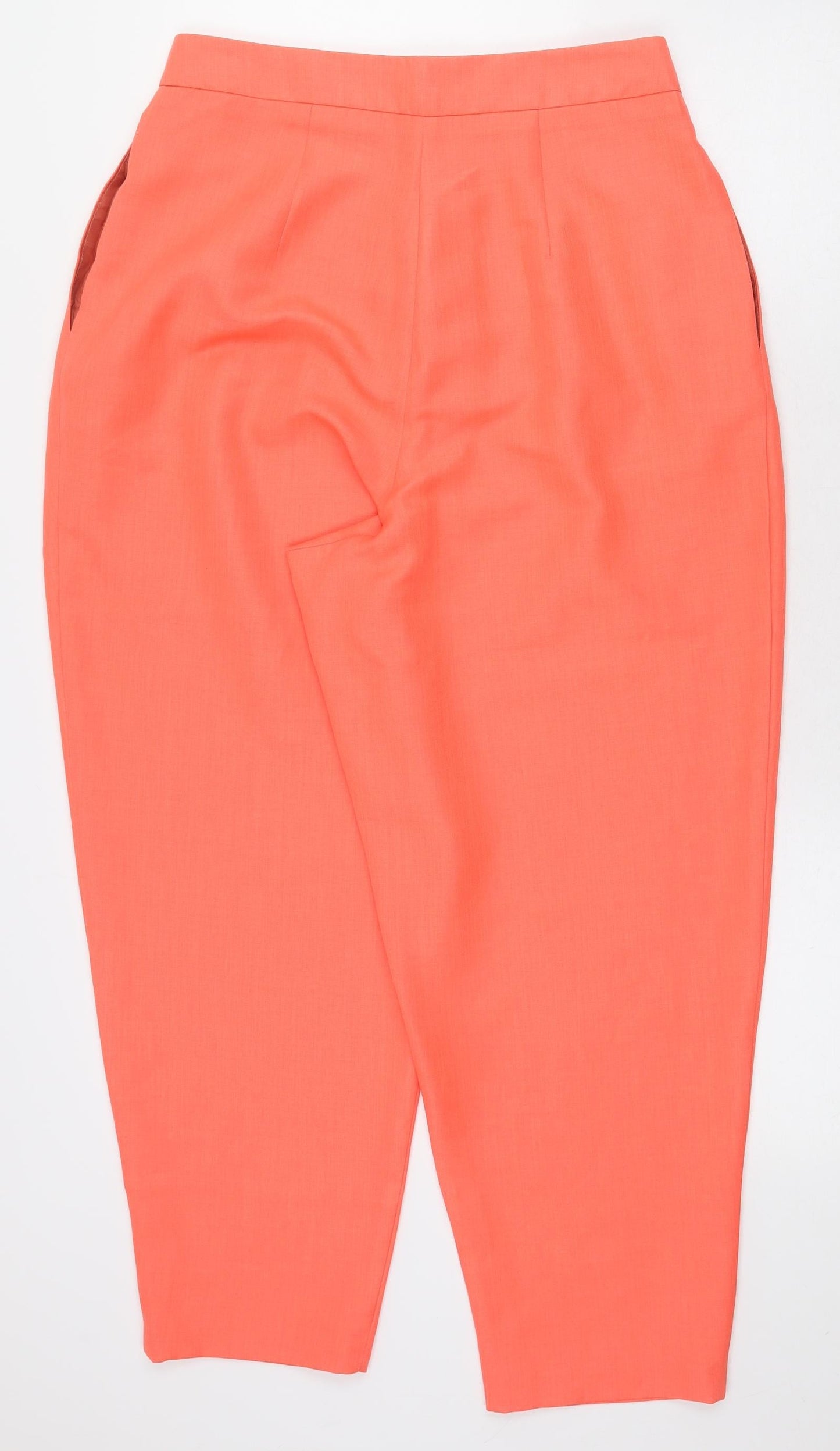 ASOS Womens Orange Polyester Trousers Size 10 L25.5 in Regular Zip