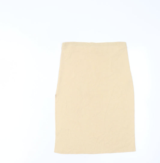 Zara Womens Ivory Viscose A-Line Skirt Size L