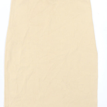 Zara Womens Ivory Viscose A-Line Skirt Size L