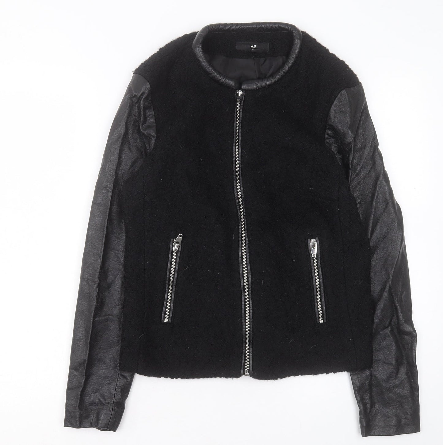 H&M Womens Black Jacket Size 14 Zip