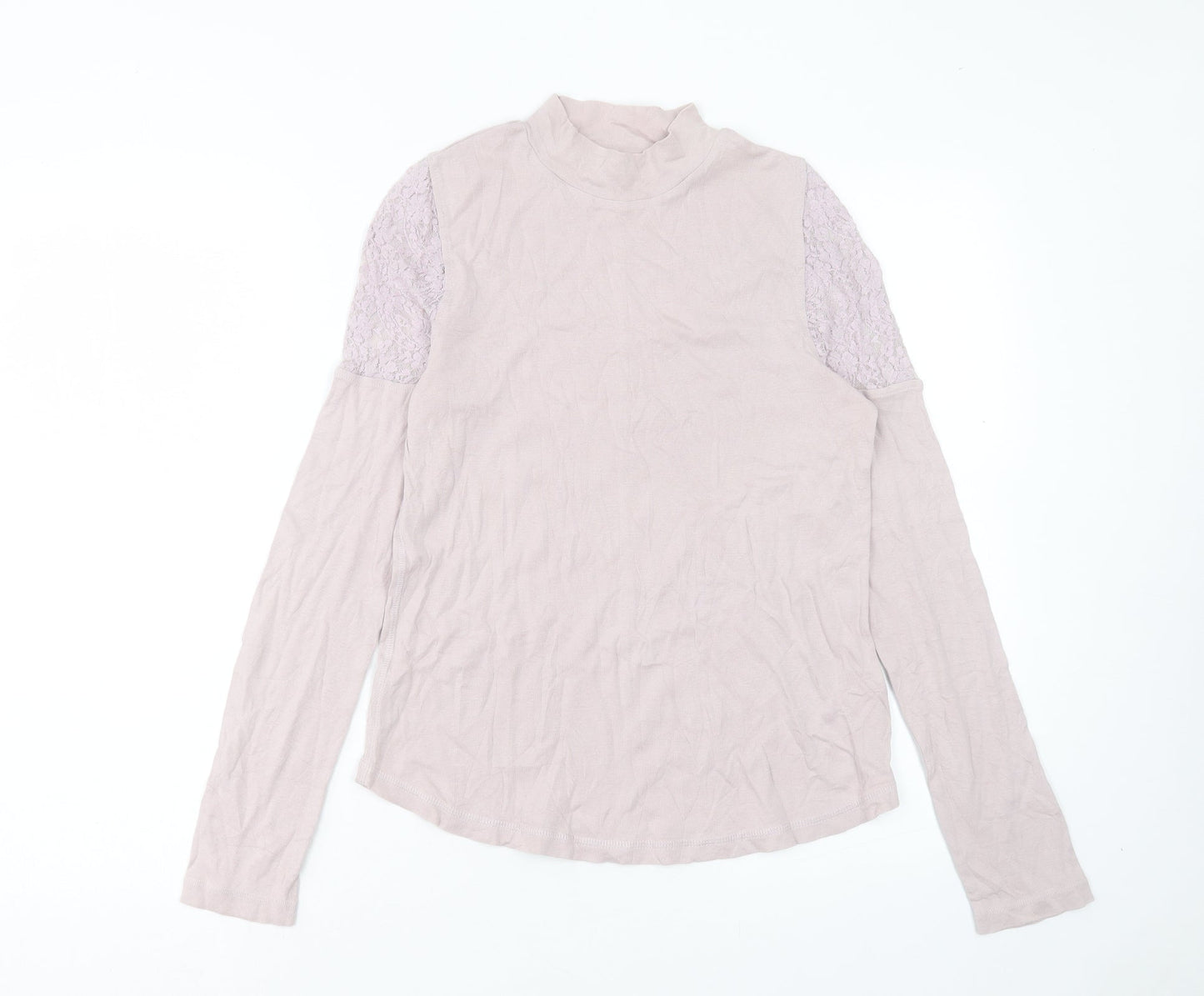 NEXT Womens Purple Cotton Basic T-Shirt Size 12 Round Neck