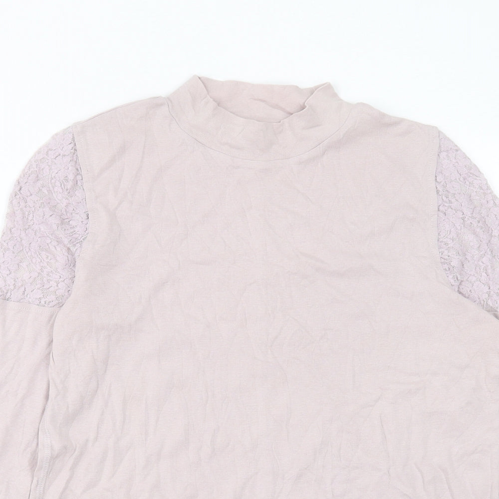NEXT Womens Purple Cotton Basic T-Shirt Size 12 Round Neck
