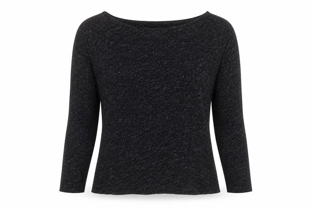 Topshop Womens Black Viscose Basic T-Shirt Size 8 Crew Neck