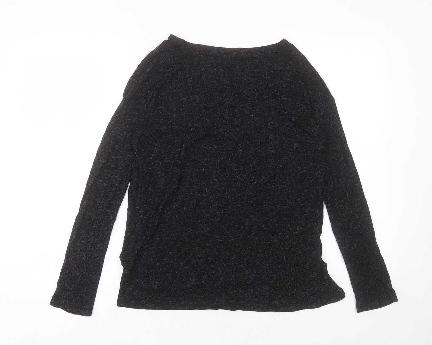 Topshop Womens Black Viscose Basic T-Shirt Size 8 Crew Neck