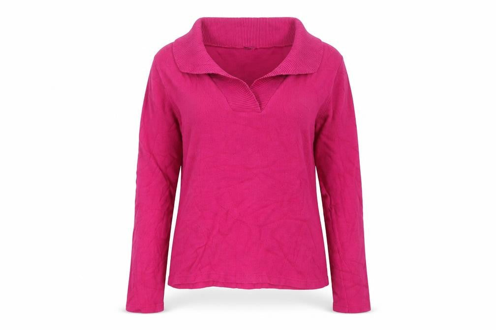 Rafaella Womens Purple V-Neck Cotton Pullover Jumper Size M