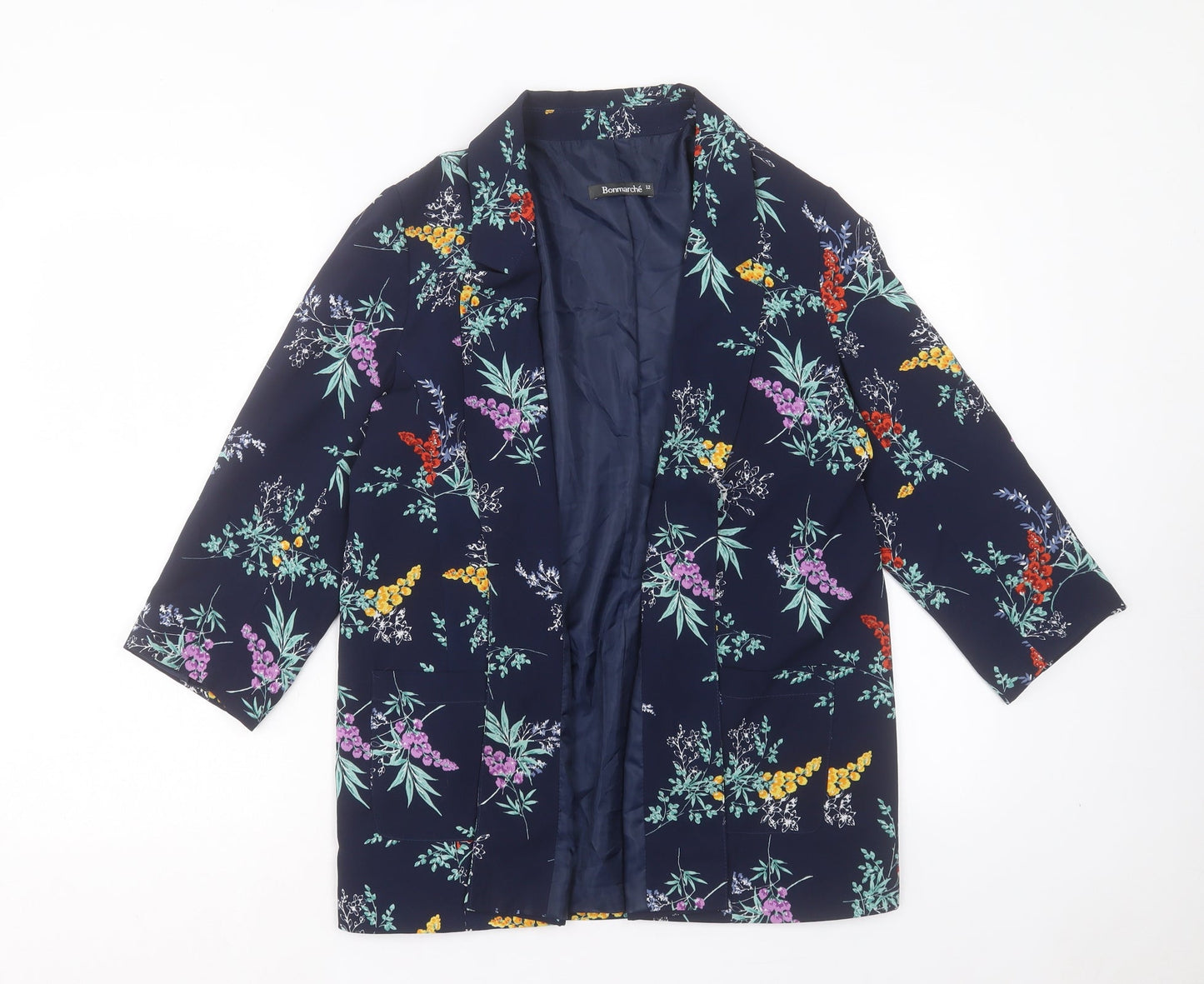 Bonmarché Womens Black Floral Jacket Size 12