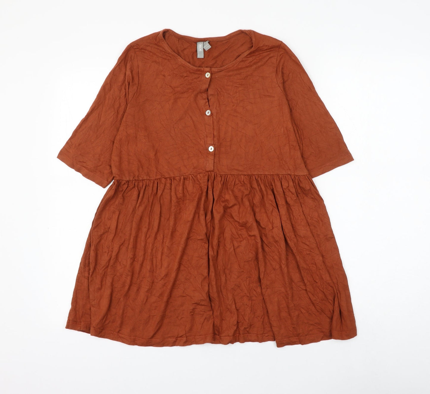 ASOS Womens Brown Viscose Basic Blouse Size 8 Round Neck