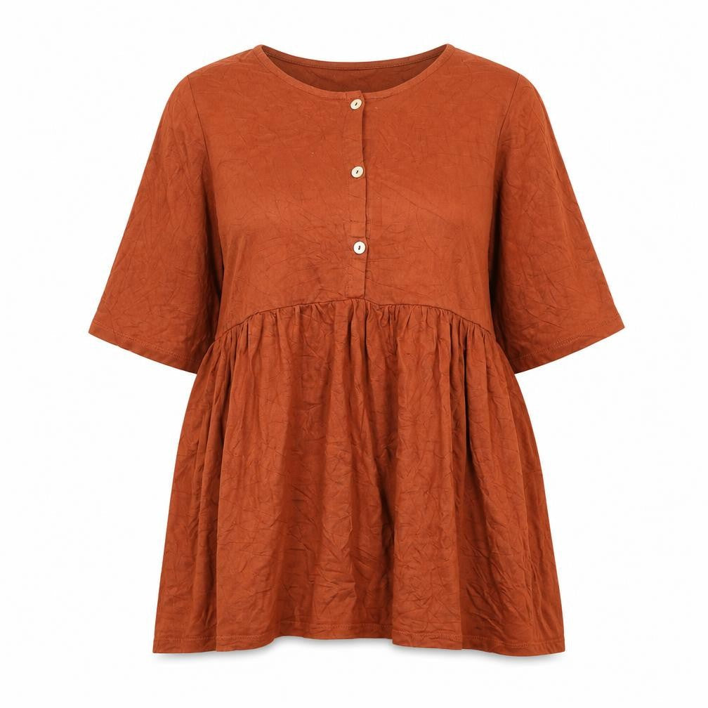 ASOS Womens Brown Viscose Basic Blouse Size 8 Round Neck