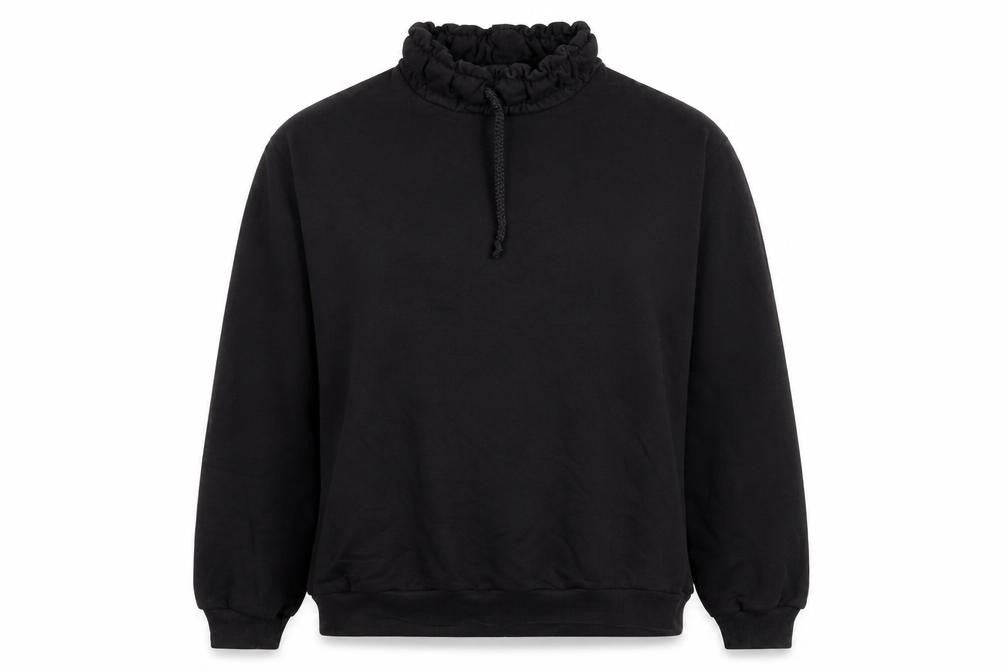 Topshop Womens Black Cotton Pullover Sweatshirt Size 10 Pullover