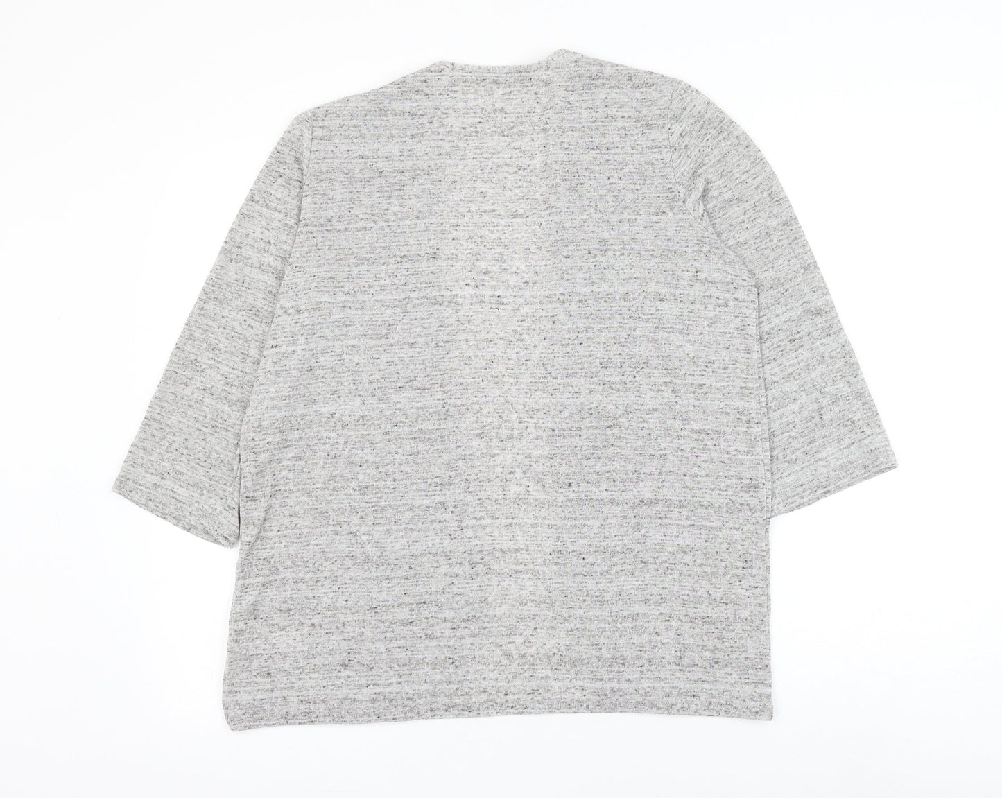 George Womens Grey V-Neck Polyester Cardigan Jumper Size 16