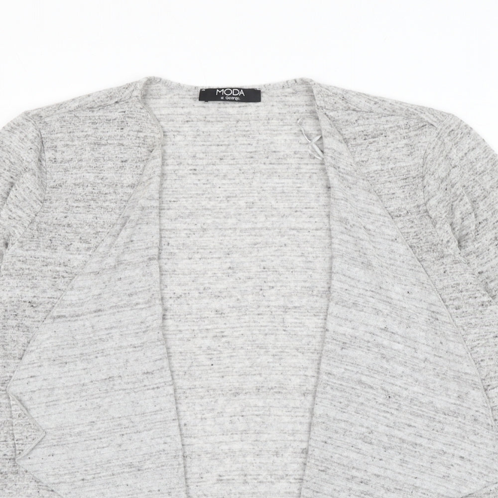 George Womens Grey V-Neck Polyester Cardigan Jumper Size 16