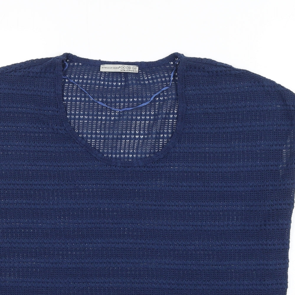Atmosphere Womens Blue Scoop Neck Polyester Pullover Jumper Size 8