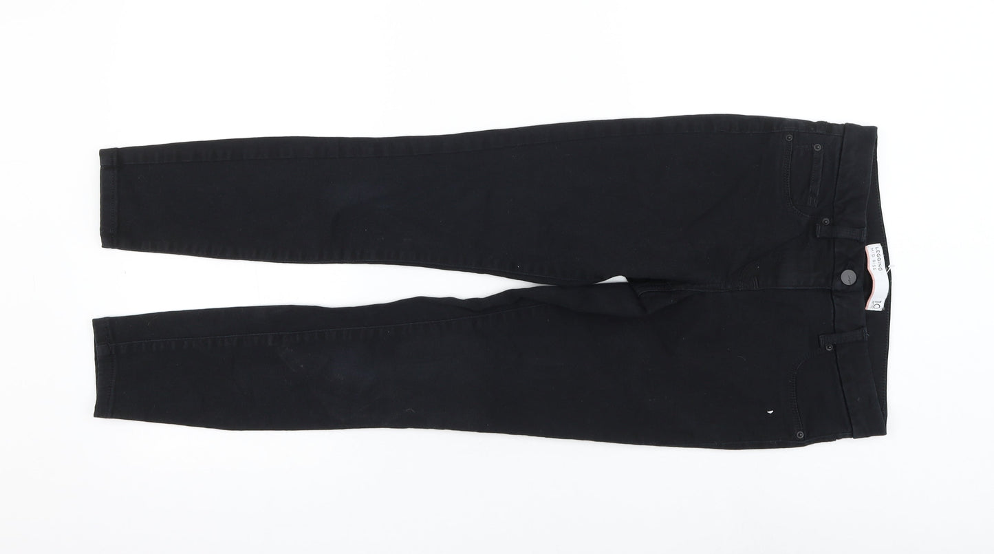 Marks and Spencer Womens Black Cotton Jegging Jeans Size 10 L25 in Regular Zip