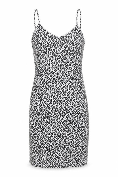 Boohoo Womens White Animal Print Polyester Bodycon Size 10 V-Neck Pullover