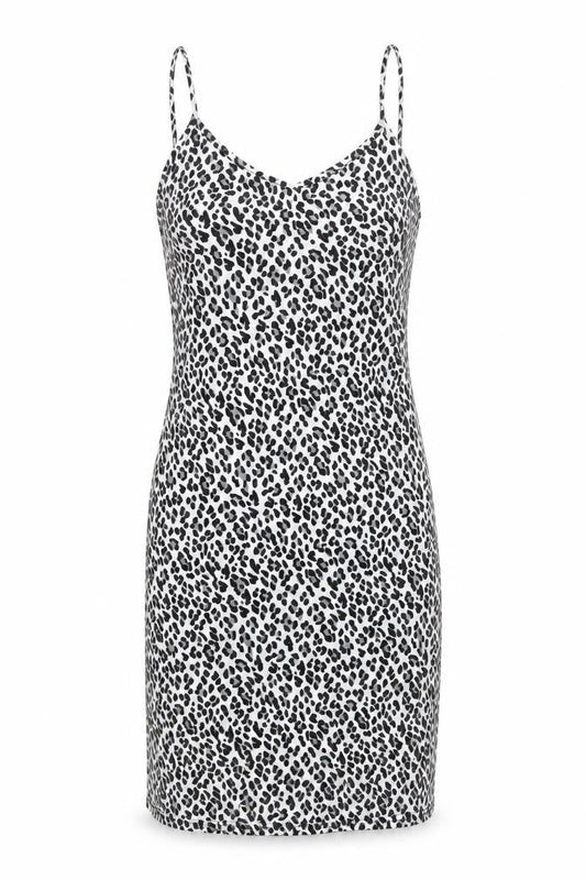 Boohoo Womens White Animal Print Polyester Bodycon Size 10 V-Neck Pullover