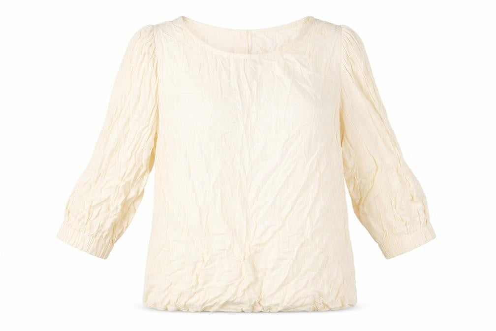 Marks & Spencer Womens Ivory Viscose Basic Blouse Size 12 Round Neck