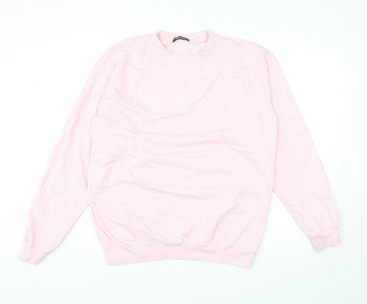 Stylewise Womens Pink Cotton Pullover Sweatshirt Size S Pullover