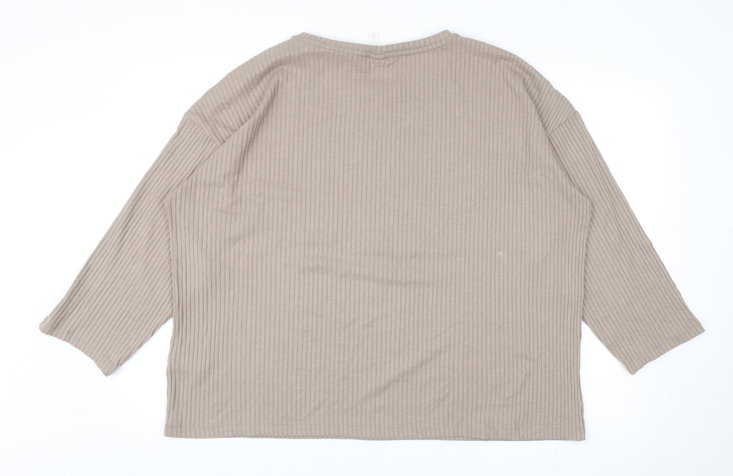 H&M Womens Brown Round Neck Polyester Pullover Jumper Size L