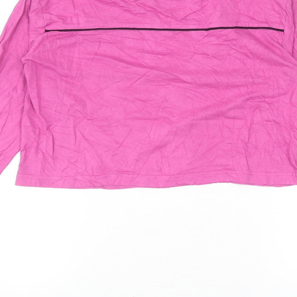 ellesse Womens Pink Cotton Cropped T-Shirt Size 4 Round Neck