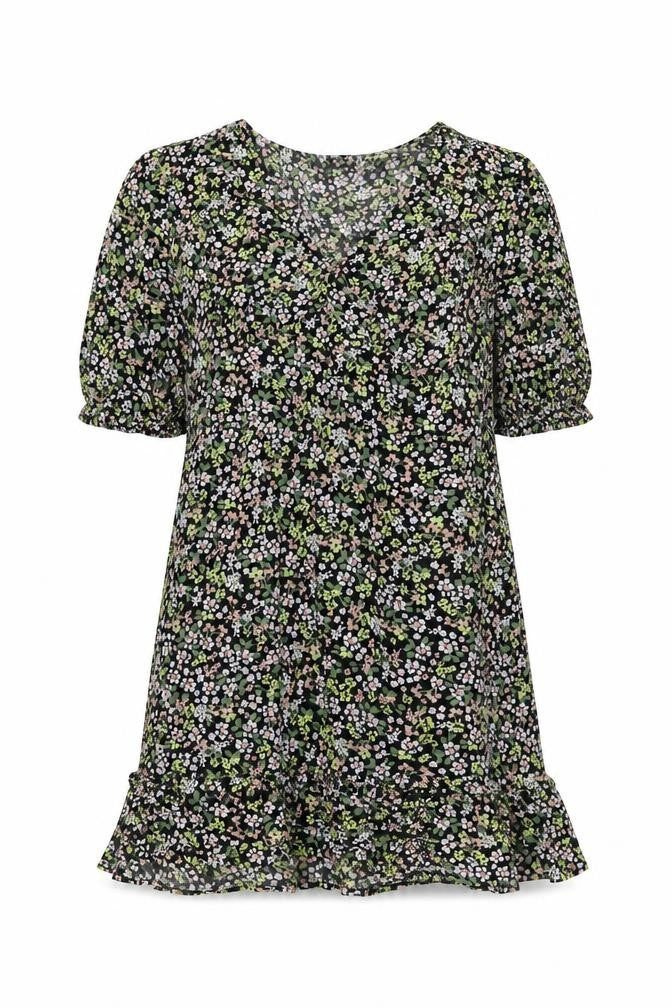 Miss Selfridge Womens Multicoloured Floral Viscose Mini Size 10 V-Neck Pullover