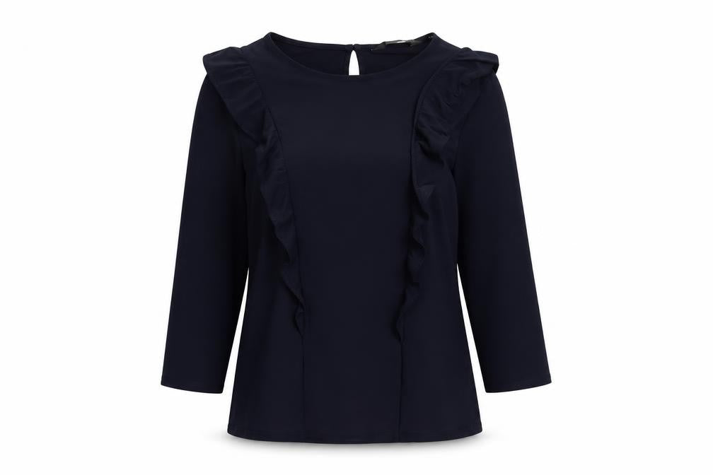 Dorothy Perkins Womens Blue Polyester Basic Blouse Size 10 Round Neck