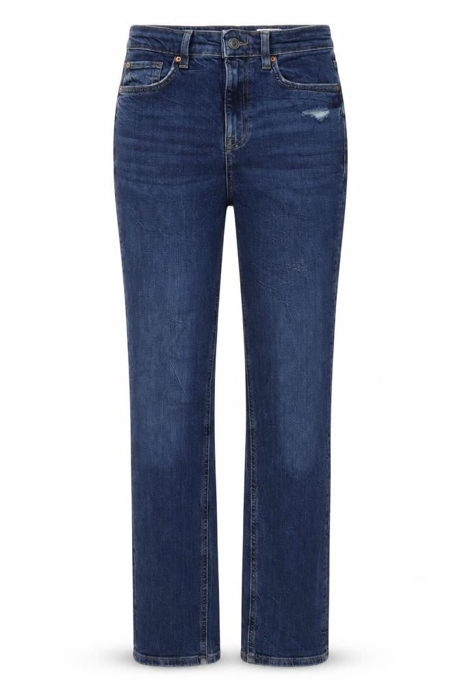 Marks & Spencer Womens Blue Cotton Skinny Jeans Size 8 L32 in Slim Button