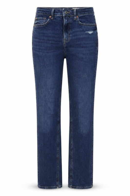 Marks & Spencer Womens Blue Cotton Skinny Jeans Size 8 L32 in Slim Button