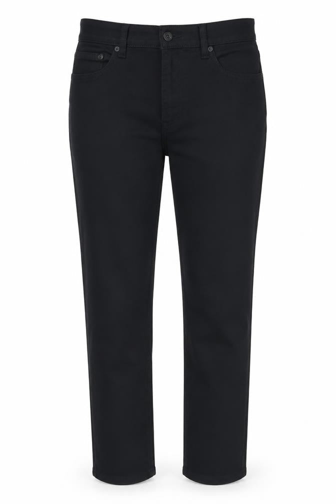 Marks & Spencer Womens Black Cotton Straight Jeans Size 36 in L31 in Regular Button