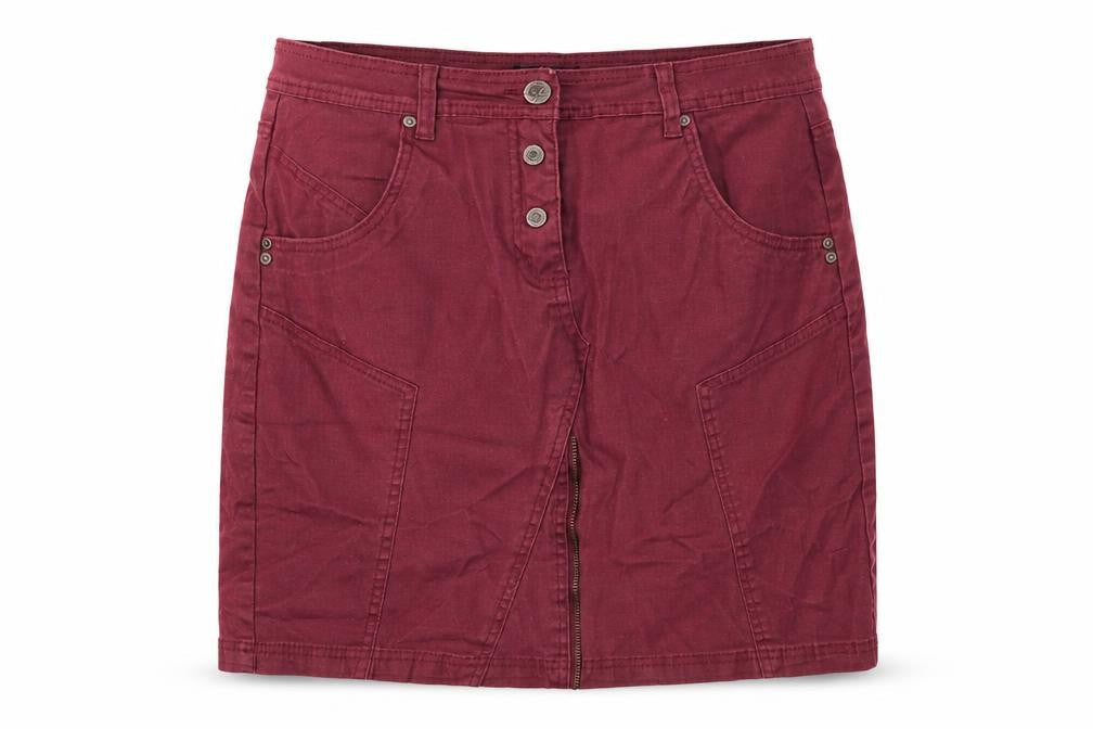 Ze-Ze Womens Purple Cotton Mini Skirt Size M Button