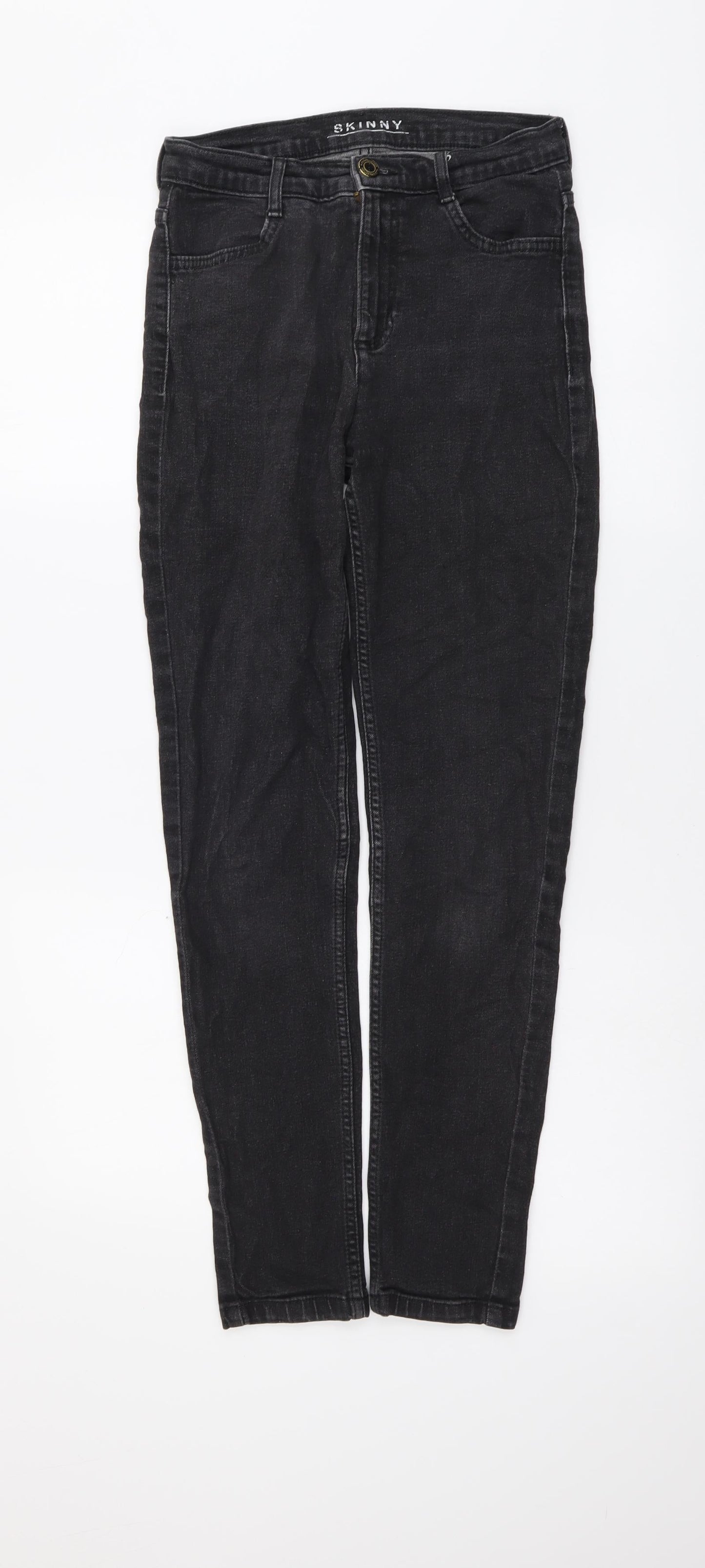 Marks and Spencer Womens Grey Cotton Skinny Jeans Size 8 L27 in Regular Button