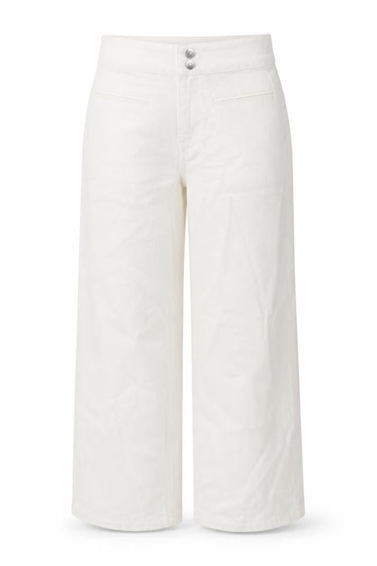 NEXT Womens Ivory Cotton Tapered Jeans Size 6 L25 in Regular Button