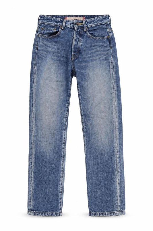 Balcony and Bed Womens Blue Cotton Straight Jeans Size S L27 in Regular Button