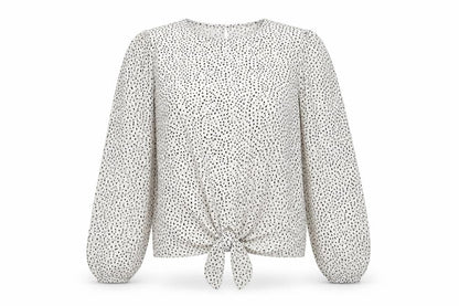 Primark Womens White Polka Dot Viscose Basic Blouse Size 14 Round Neck