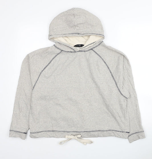 F&F Womens Multicoloured Striped Cotton Pullover Hoodie Size 14 Pullover