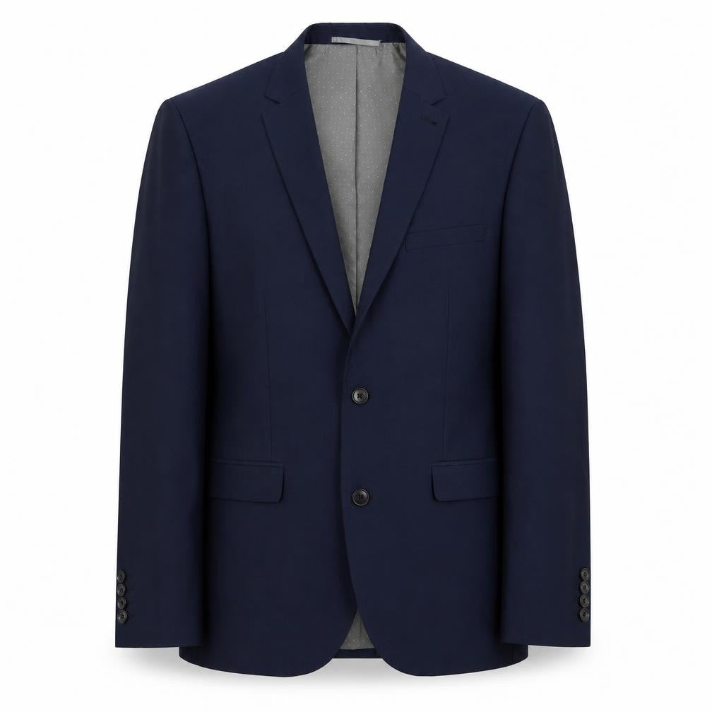Marks & Spencer Mens Blue Wool Jacket Suit Jacket Size 42 - Shoulder Pads
