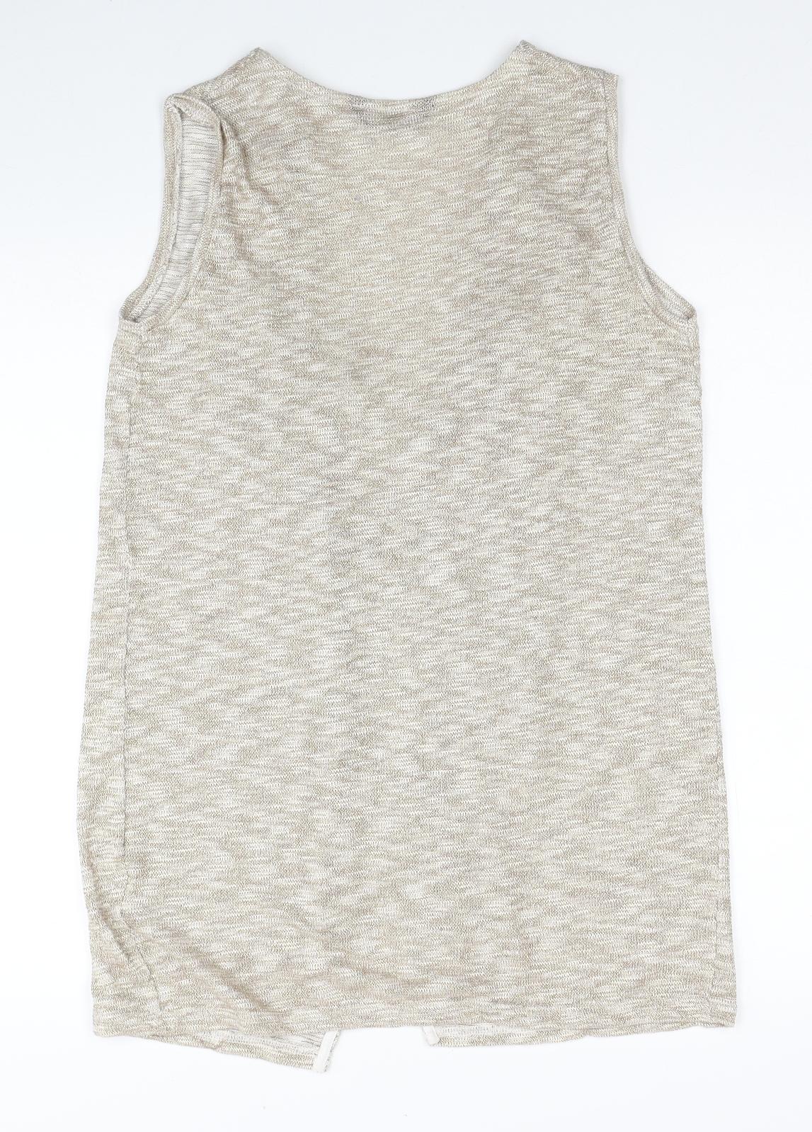 Dorothy Perkins Womens Gold V-Neck Viscose Cardigan Jumper Size S - Asymmetric