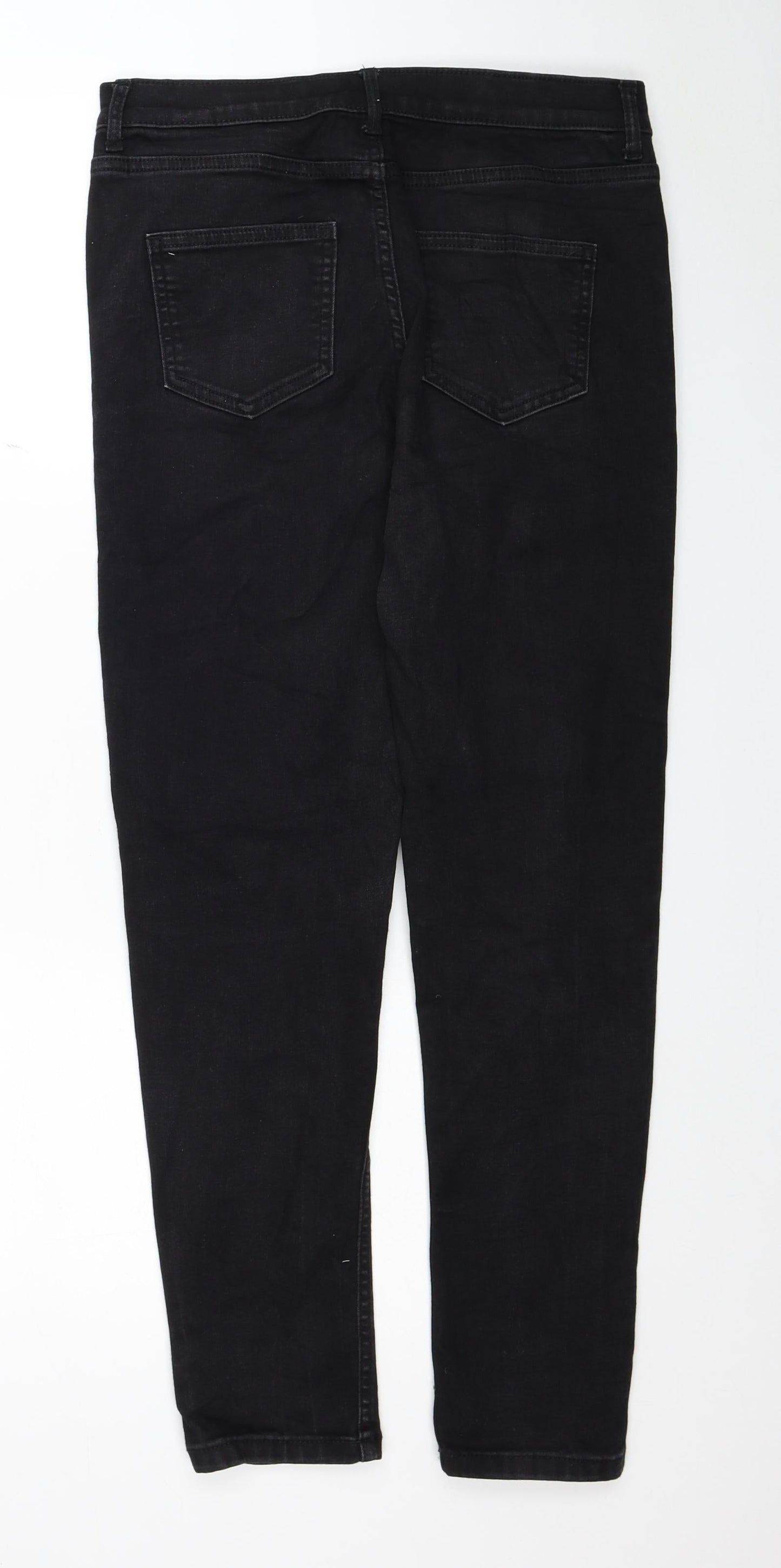 Marks and Spencer Womens Black Cotton Skinny Jeans Size 10 L28 in Regular Zip