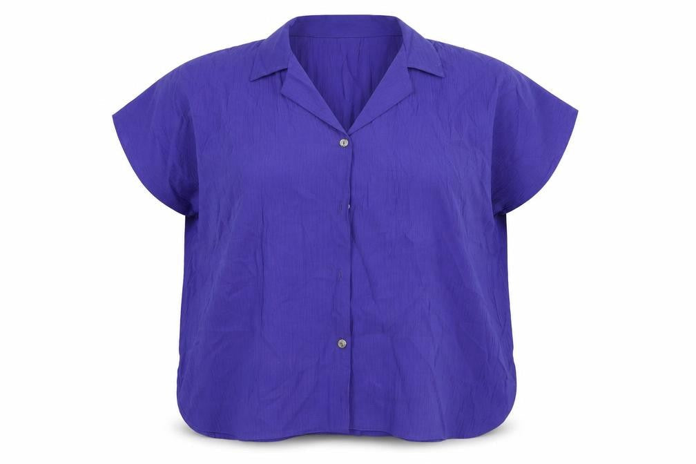 Choices Womens Purple Viscose Basic Button-Up Size 16 Collared