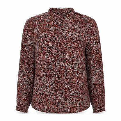 Primark Womens Red Animal Print Polyester Basic Button-Up Size 8 Collared