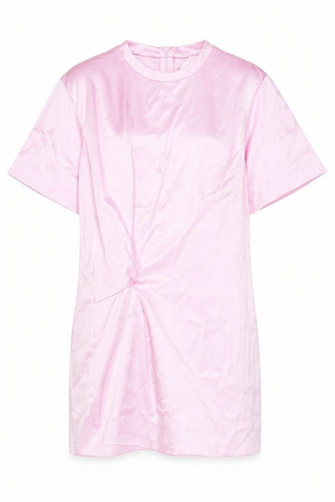 Zara Womens Pink Polyester Shift Size S Round Neck Pullover - Knotted